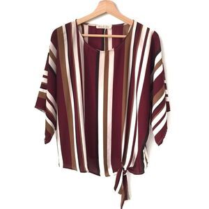 Vine & Love Fall Vibe Stripped Blouse